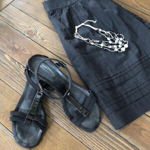 Dana Buckman stretch black strap sandal SZ 6.5